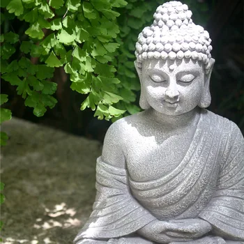 Реколта градина Буда статуя вътрешен открит градина Дзен будизъм фигурка скулптура дома офис магазин декор орнамент