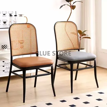 Реколта скандинавски столове метални луксозни удобни ратан дизайнер градински столове модерен хол Sillas De Comedor мебели за дома