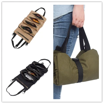 Faroot Практичен инструмент Roll Up чанта за съхранение Гаечен ключ Висящ инструмент Zipper Carrier Tote Organizer