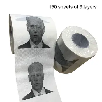 1roll Джо Байдън модел тоалетна хартия ролка новост подарък баня хартия кърпа FunnyHome хартия 150 листа красота здраве