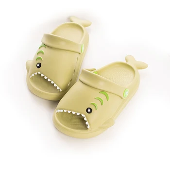 Леки момчета и момичета против хлъзгане Сладки анимационни чехли Малки градински обувки за акули Сладки анимационни чехли Малки градински обувки за акули