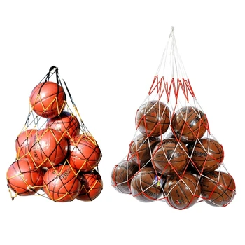 Лека мрежеста топка чанта Голям капацитет Net спортна топка чанта преносим футбол баскетбол съхранение нетна чанта лесно да се откажа от корабоплаването