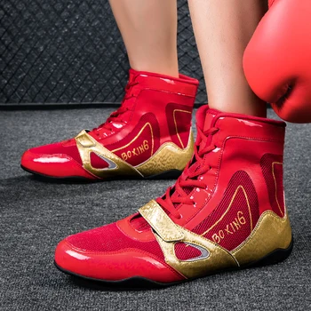 2023 Гореща продажба Мъжки обувки за борба Лек бокс Бойни изкуства Плътни цветни тренировъчни обувки Борба Удобни мъжки маратонки