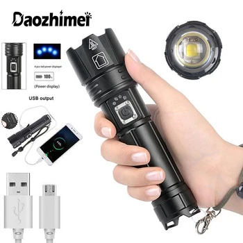 XHP70 Led фенерче 5 режима Zoomable тактически факел USB акумулаторна ловна къмпинг светкавица употреба 18650 или 26650 батерия