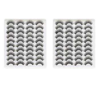 80 чифта 3D химически влакна мигли естествени фалшиви мигли драматичен обем фалшиви мигли грим разширение мигли