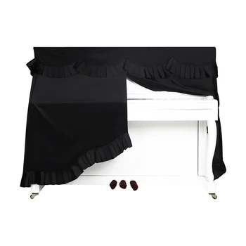 Grand Piano Cover Full Cover 250D Velvet Piano Cover Soft Borded Decorated Piano Protective Cover Piano Keyboard Dust Skin