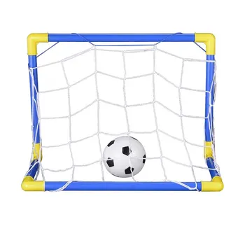 Сгъваем мини футбол футбол гол пост нетна комплект с помпа Детски спорт на закрито Игри на открито Играчки Подарък за детски рожден ден Пластмаса