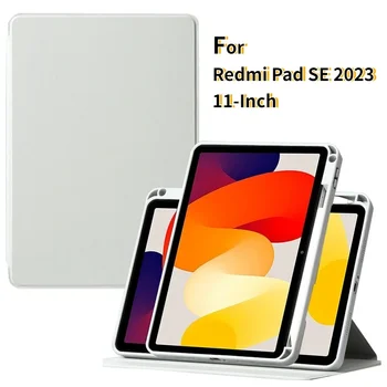 360 Въртящ се калъф за Redmi Pad SE 11inch 2023 случай прозрачен акрилен гръб таблет капак за Redmi pad se с държач за молив