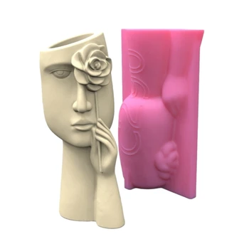 1-4 числа DIY силиконова форма 3D ръчно изработени държачи форми гипсова смола мухъл занаятчийски свещник мухъл декорация 4XBF