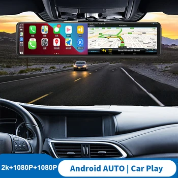 12 инчов 2k преносим безжичен Apple CarPlay Android авто мултимедия Bluetooth навигация задна камера рекордер Мониторинг на паркирането