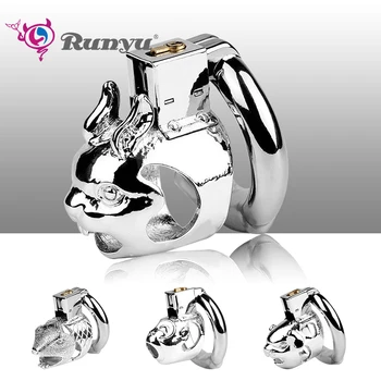 Animal Modeling Sex Tooys Man Metal Penis Chastity Cage Adjustable Cock Ring Restriction Punitive Stainless Steel Urethral Lock