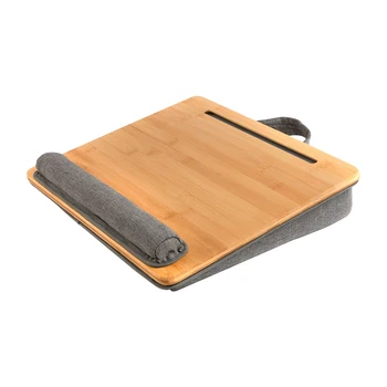 Стабилен с мека възглавница Начало дръжка дизайн дървени лаптоп бюро офис съхранение джобове таблет стойка подложка за мишка лек издръжлив