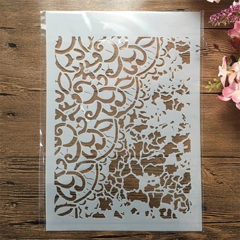 A4 29cm половин листа текстура DIY наслояване шаблони стена живопис скрапбук оцветяване щамповане албум декоративен шаблон