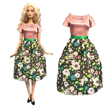 NK 1 бр. Нова рокля за кукла Барби пола цвете модел ежедневно ежедневно облекло кукла дрехи аксесоари детска играчка