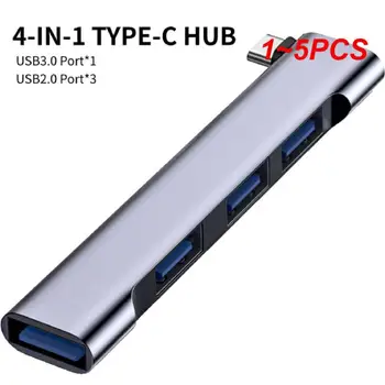  1 ~ 5PCS 4in1 USB C HUB Универсален компактен мини USB2.0 / USB3.0 докинг станция PD високоскоростен USB хъб за компютърни аксесоари
