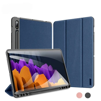 За Samsung Galaxy Tab S9 Ultra Case Луксозен Flip PU кожен калъф за Samsung Tab S7 S8 S9 Plus Ultra PE Business Cover Case