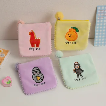 Kawaii малки момичета грим чанта творчески женски чанта карикатура санитарна салфетка чанта за съхранение санитарна салфетка чанта жени чанта за съхранение