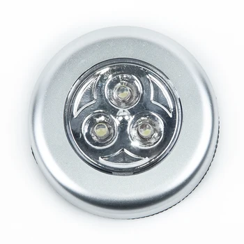 3 LED безжичен сензорен контрол нощна светлина кръгла лампа под шкафа килер кухня стълби дома спалня автомобил употреба