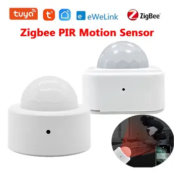 Tuya/eWelink Zigbee PIR сензор за движение Интелигентен детектор за движение на човека Мини инфрачервен детектор Автоматизация на домашната сигурност за интелигентен живот
