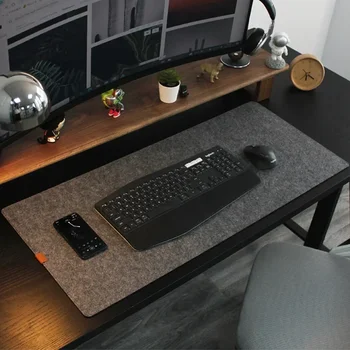 Голям размер вълна филц мишка подложка офис компютър бюро протектор мат маса лаптоп възглавница нехлъзгащи се аксесоари за игри клавиатура мат
