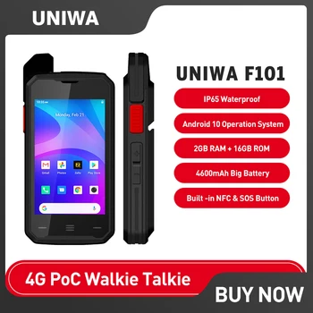 UNIWA F101 Уоки токи PoC смартфон Android 10 голям високоговорител телефон 2GB + 16GB 13MP 4600mAh 4.0 инчов водоустойчив мобилен телефон NFC
