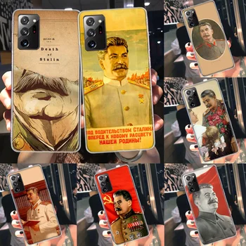 Съветски съюз CCCP плакат знаменитост Сталин телефон случай за Galaxy Samsung A01 A02S A03 A03S A04 A04S A9 A8 A7 A6 A10E J8 J6 J4 Plu