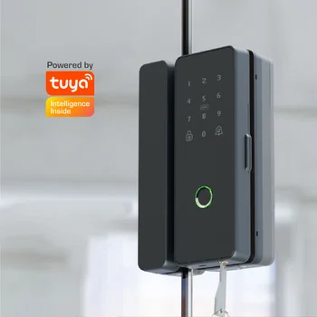 Tuya wifi отключване умен плъзгащи стъклена врата заключване електронен офис сигурност IC карта цифров пръстов отпечатък врата заключване с ключове отключване