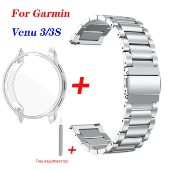 Метална каишка + калъф за Garmin Venu 3 3S Smartwacth Лента за часовници За Garmin venu 3s Гривна за Garmin venu 3 Защитно покритие Correa