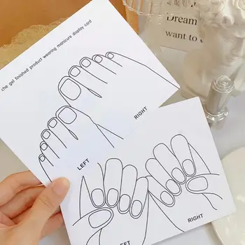 бял цвят 5бр полезни 2 стила нокти изкуство дисплей карти широко приложение за нокти салон