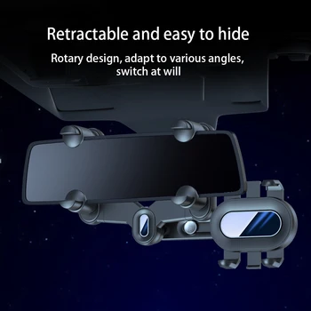 кола 360 градуса мобилен телефон притежателя превозно средство регулируема огледало за обратно виждане скоба пластмасова стойка автомобилен аксесоар