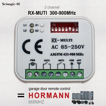 300-868MHz Приемник за дистанционно управление на гаражна врата за HORMANN HSM2 HSM4 HSE4 HSE2 HS2 HS4 HSP превключвател модул AC DC 9-30V 85-250V