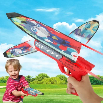 Montessori Airplane Kite Летящи играчки за бебета момчета 3-годишни спортни игри на открито за деца Пяна планер самолет игри за деца