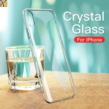 Калъф от закалено стъкло за iPhone XS MAX XR X калъфи ултра тънък прозрачен стъклен капак за iPhone X XS MAX 6 7 8 S10 Lite Plus