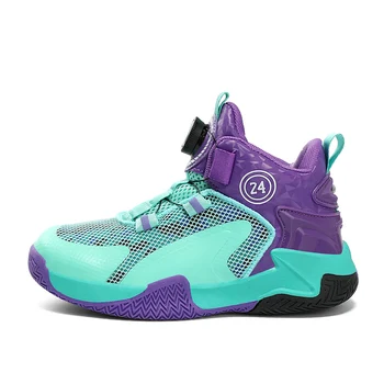 Детски маратонки Момчета Марка Баскетболни обувки Висококачествени детски тенис обувки Външни спортни обувки за бягане без хлъзгане Размер 31-40