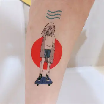 Тъмно момиче воин цвете ръка татуировка стикер водоустойчив трайни фалшиви татуировки временно tatto изкуство hotwife tatoo сладурана фестивал тяло