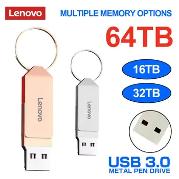 Lenovo 64TB Метални USB3.0 флаш памети Високоскоростно устройство с писалка 16TB 4TB 2TB Двоен интерфейс Memoria USB флаш диск за лаптоп Ps4 Ps5