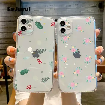 Art Сухо цвете сладък прозрачен калъф за телефон за iphone 11 12 13 мини Pro Max XS X XR 7 8 плюс SE 2020 Меки удароустойчиви калъфи Cover