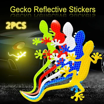 Кола отразяващ стикер флуоресцентен екстериор анти надраскване безопасност багажник предупреждение знак Gecko стикери за кола Auto прозорец Decal