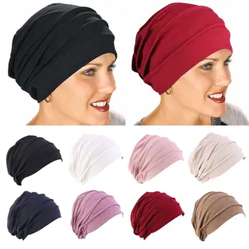 Beanies Косопад Забрадка Жени Тюрбан шапка Chemo шапка главата обвивка мюсюлмански хиджаби