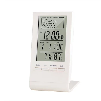 Температурен часовник с влагомер LCD цифров термометър Хигрометър за вътрешна употреба Мониторинг и запис