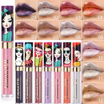 Shimmer Lip Gloss Beauty Girl Diamond Glitter Lip Tint Waterproof Long Lasting Gold Flash Liquid Lipstick Makeup