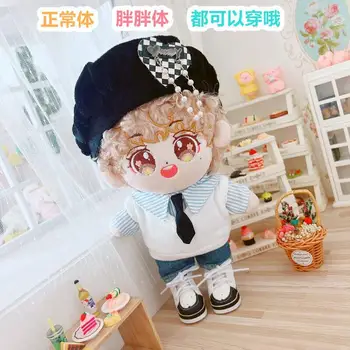 20см кукла дрехи барета шапка жилетка вратовръзка панталони костюм облекло кукли аксесоари за Корея Kpop EXO памук идол кукли подарък DIY играчки