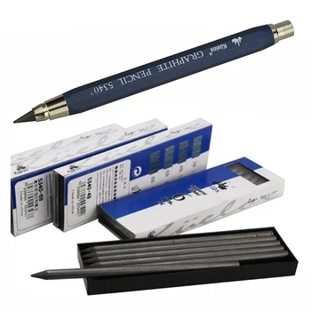 100% Марка 5.6mm метален молив за рисуване с 2B 4B 6B 8B Leads Set Professional Art Sketch Механичен молив Kawaii канцеларски материали