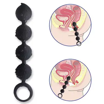 Silcone Анален мъниста Butt Plug Вагина G Spot Масаж на простатата Handheld Анален щепсел Анус Секс играчки за жени Мъже Продукти за възрастни