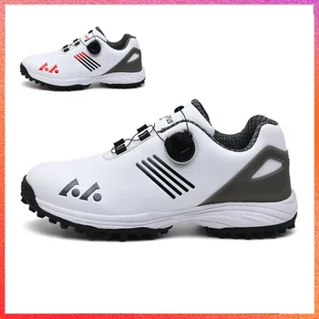 2024 Quick Konb Мъжки обувки за голф Връзки за обувки Анти-страничен размер на приплъзване 40-47 Ежедневни дишащи PU кожени обувки Външни спортни маратонки