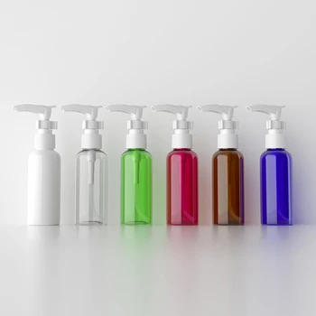 50pcs 50ml празна пластмасова бутилка с байонетна помпа за шампоан за почистване на лице душ гел шампоан дозатор козметична опаковка