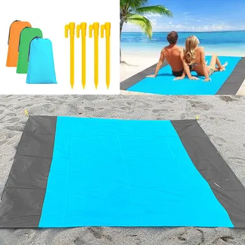 2x2.1m водоустойчив джоб плаж одеяло сгъваем къмпинг мат матрак преносим лек мат открит пикник мат пясък плаж мат