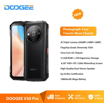 DOOGEE V30 Pro здрав телефон 200MP камера 32 RAM + 512 ROM Dimensity 7050 5G смартфон 6.58