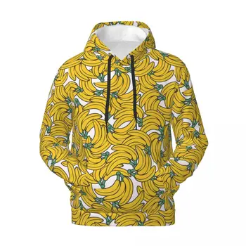 Банан модел Essentials качулки зимни плодове печат улица стил качулка риза мъжки Harajuku графичен извънгабаритни сива врана