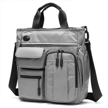 Мъжка бизнес чанта за рамо с голям капацитет и множество слоеве за 14-инчов лаптоп и A4 Документи чанти чанта за мъже сак